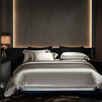 Silk Cotton Satin Hollow-out Four-piece Bedding Set