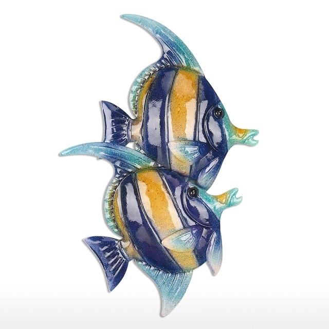 Indoor Tropical Striped Fish Wall Art