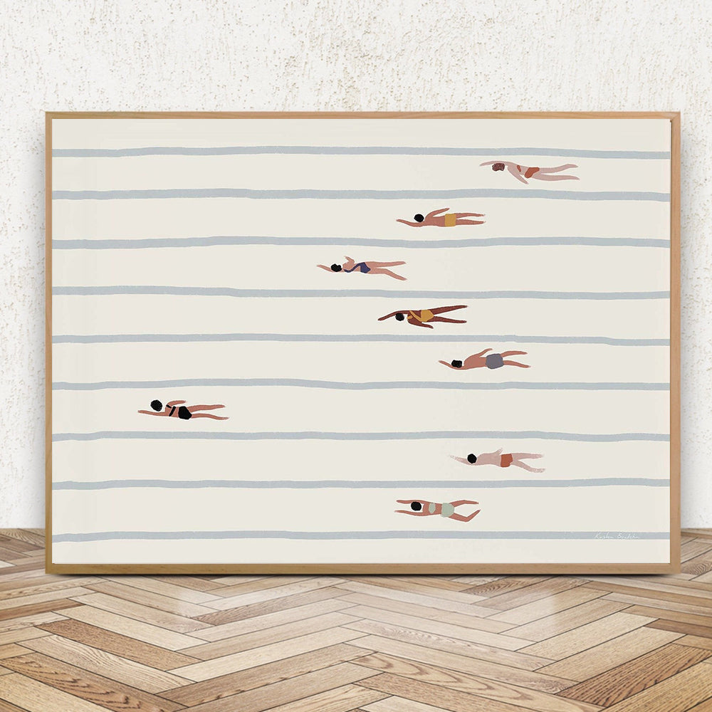 Swimming Diversity Abstract Wall Art Print