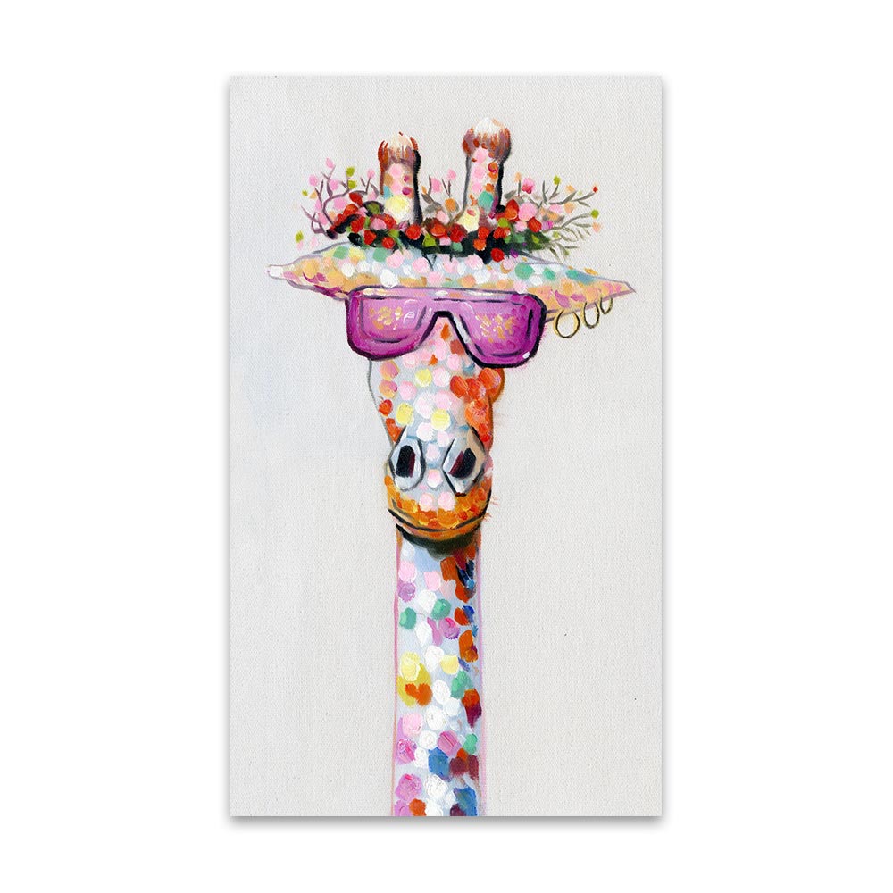 Wall art giraffe family painting