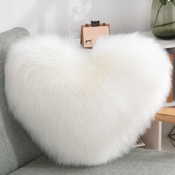 Heart Shape Plush Cushion Cover