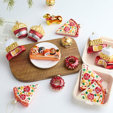Novelty Food-Shaped Christmas Tree Ornaments Set