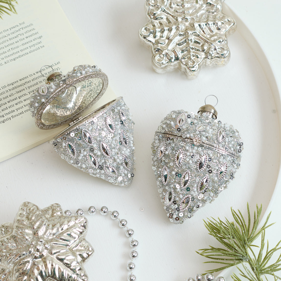 Champagne Glass Christmas Bauble Set for Tree Decorating