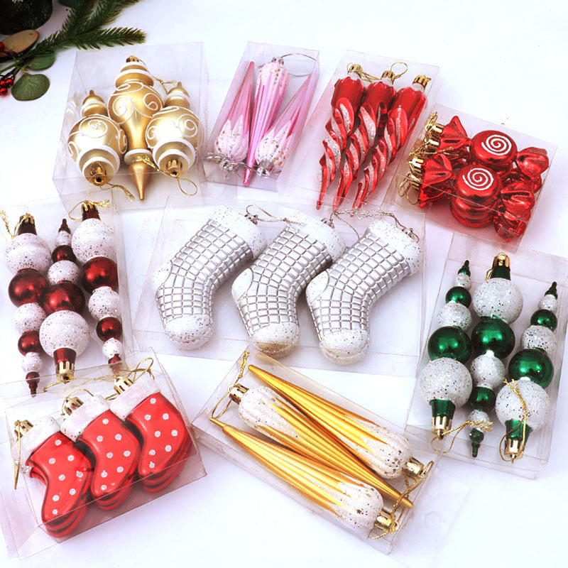 Hand-Painted Flat Candy Christmas Tree Ornaments Set