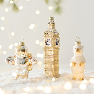 Cross-Border New Christmas Decorations Glass Painted Old Astronaut Shaped Glass Christmas Tree Pendant Pendant