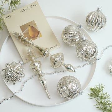 Champagne Glass Christmas Bauble Set for Tree Decorating