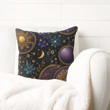 Vibrant Floral and Stripe Pillow Cover