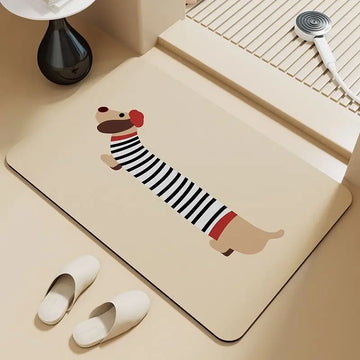 Cute Dachshund Non-Slip Bathroom Door Mat