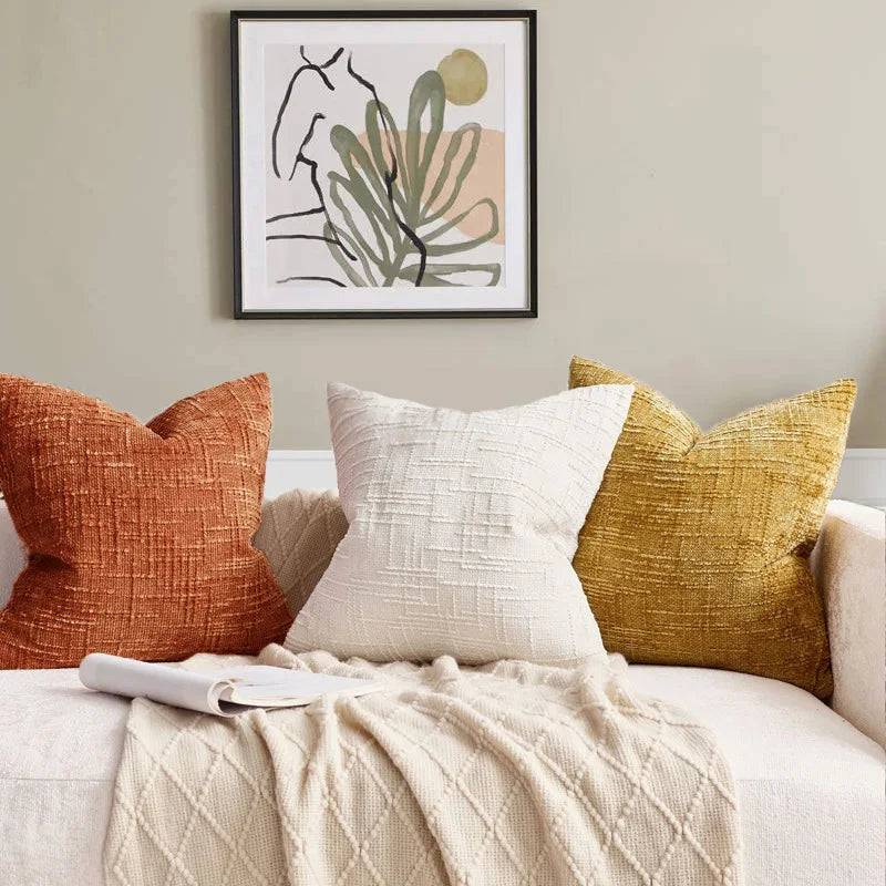 Textured Chenille Throw Pillow Cover