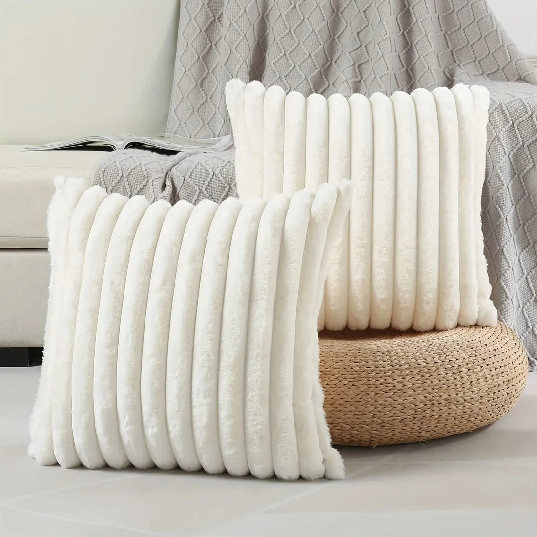 Striped Corduroy Pillow Cover for Sofa or Bed