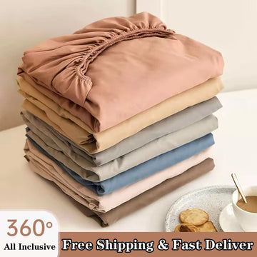 Soft Cotton Fitted Sheet with Elastic Corners