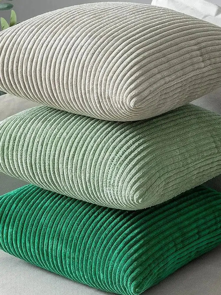 Solid Corduroy Cushion Cover for Sofa or Bed