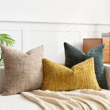 Textured Chenille Throw Pillow Cover
