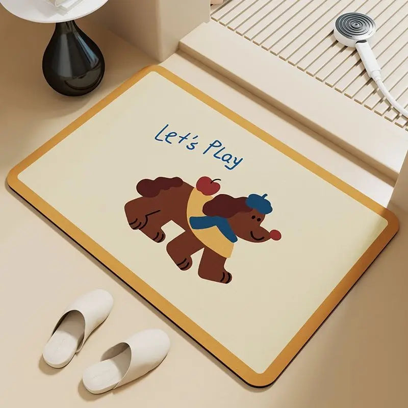Cute Dachshund Non-Slip Bathroom Door Mat
