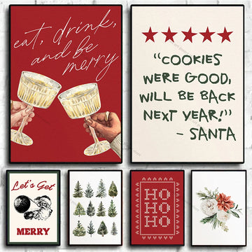 Classic Christmas Prints Poster Wall Art Christmas Room Decor Xmas Party Holiday Decor Printable Canvas Painting Gift Poster