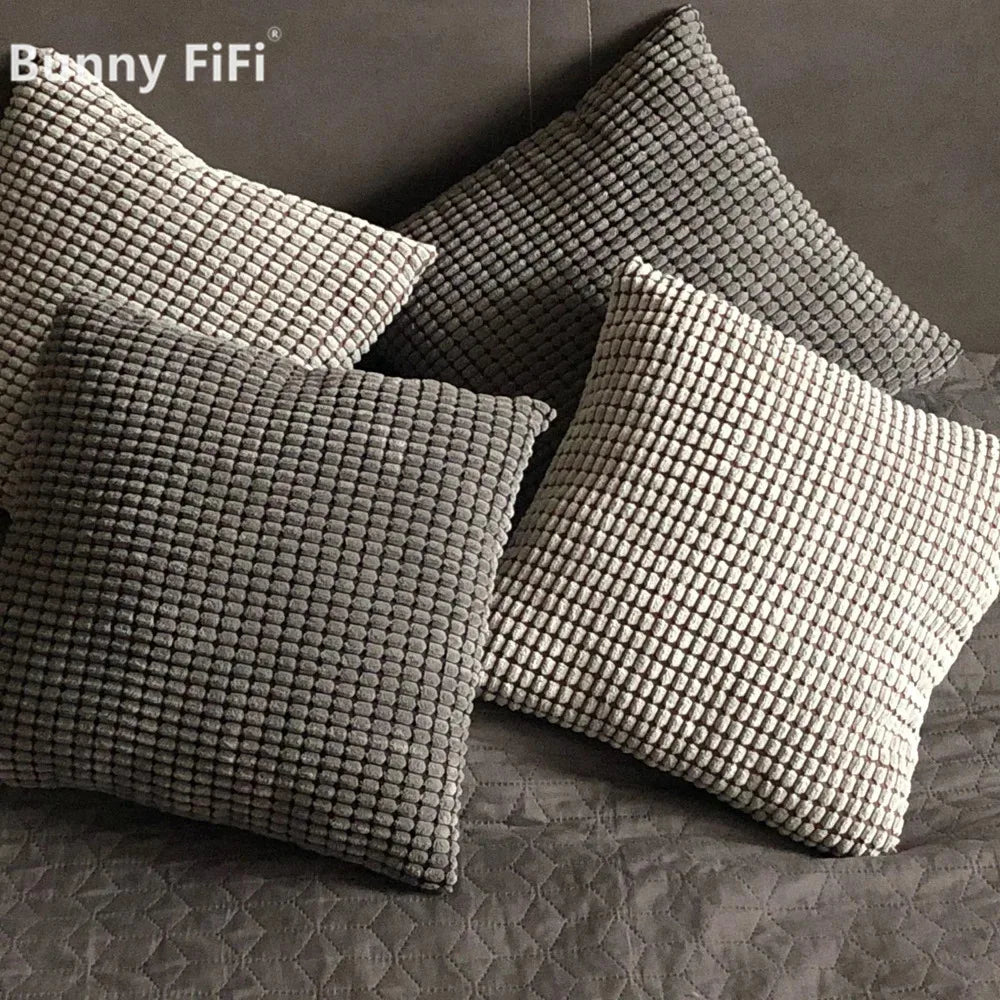 Soft Corduroy Cushion Cover in Corn Grain Texture
