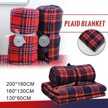 Warm Flannel Fleece Blanket Super Soft Velvet Plaid Pattern Blanket Travel Nap Sofa Throw Blankets Xmas Dcoration