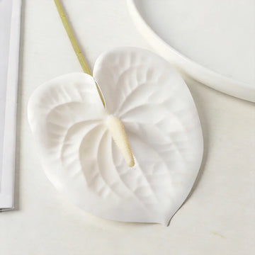 Wedding Decor Artificial Plant Single Stem Silk Anthurium Faux Florals Single Stem Faux Flower Realistic For Home Styling