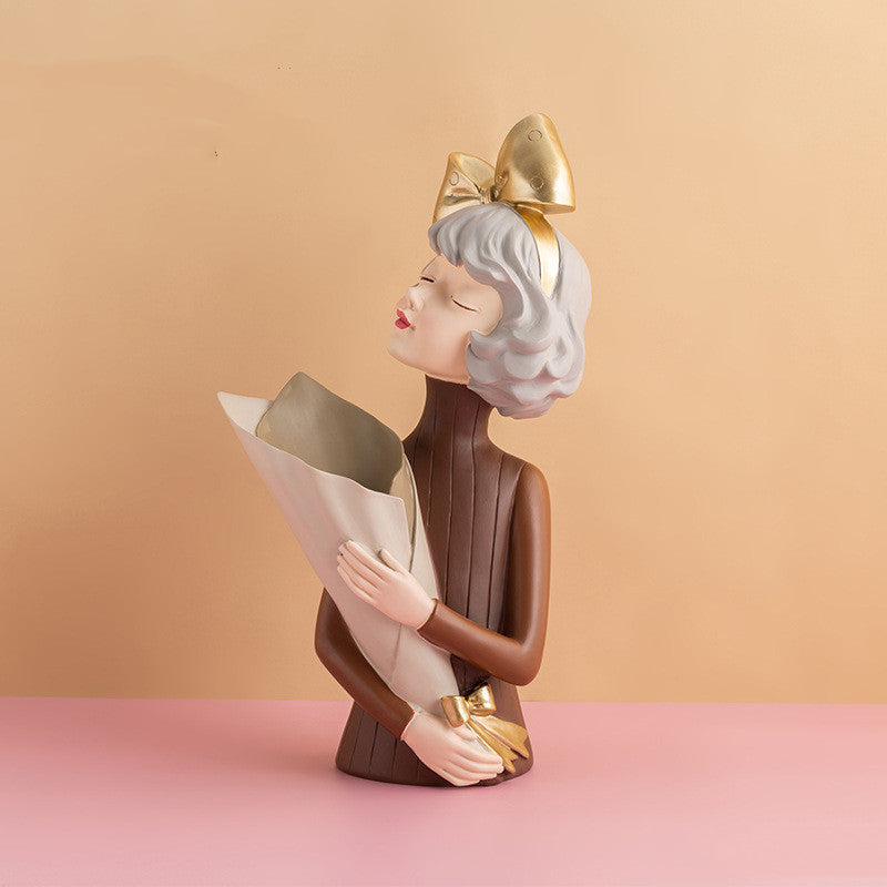 Home Decor Girl Resin Sculpture