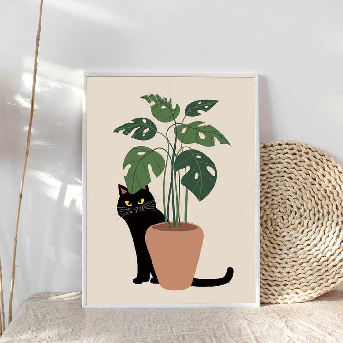 Cat Drawing Cute Canvas Painting