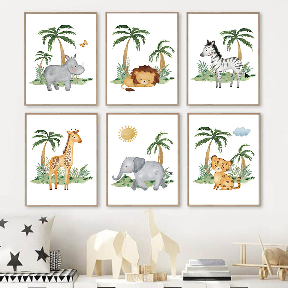 Canvas Animal Nursery Wall Art