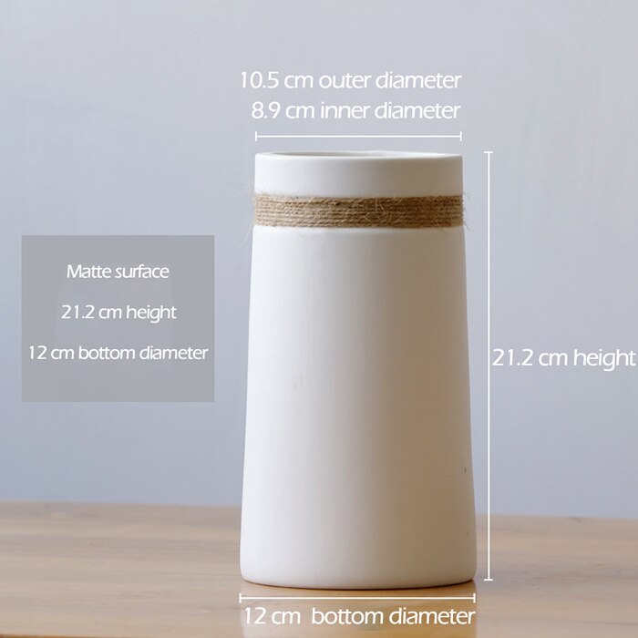 White Ceramic Matte Vase