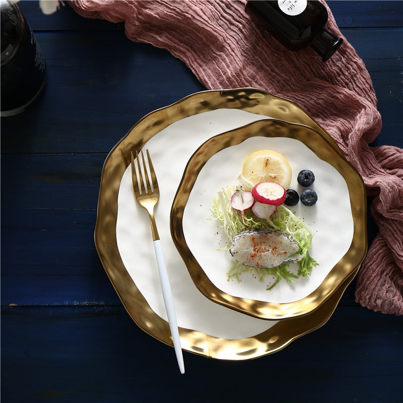 Gold Inlay Edge Luxury Dinner Set