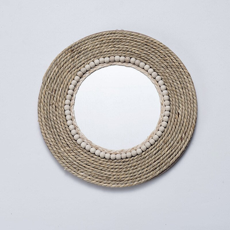 Creative Straw Rope Decorative Mirror